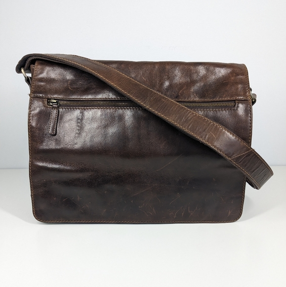 Gianni Conti Leather Messenger Bag - Picture 1 of 15